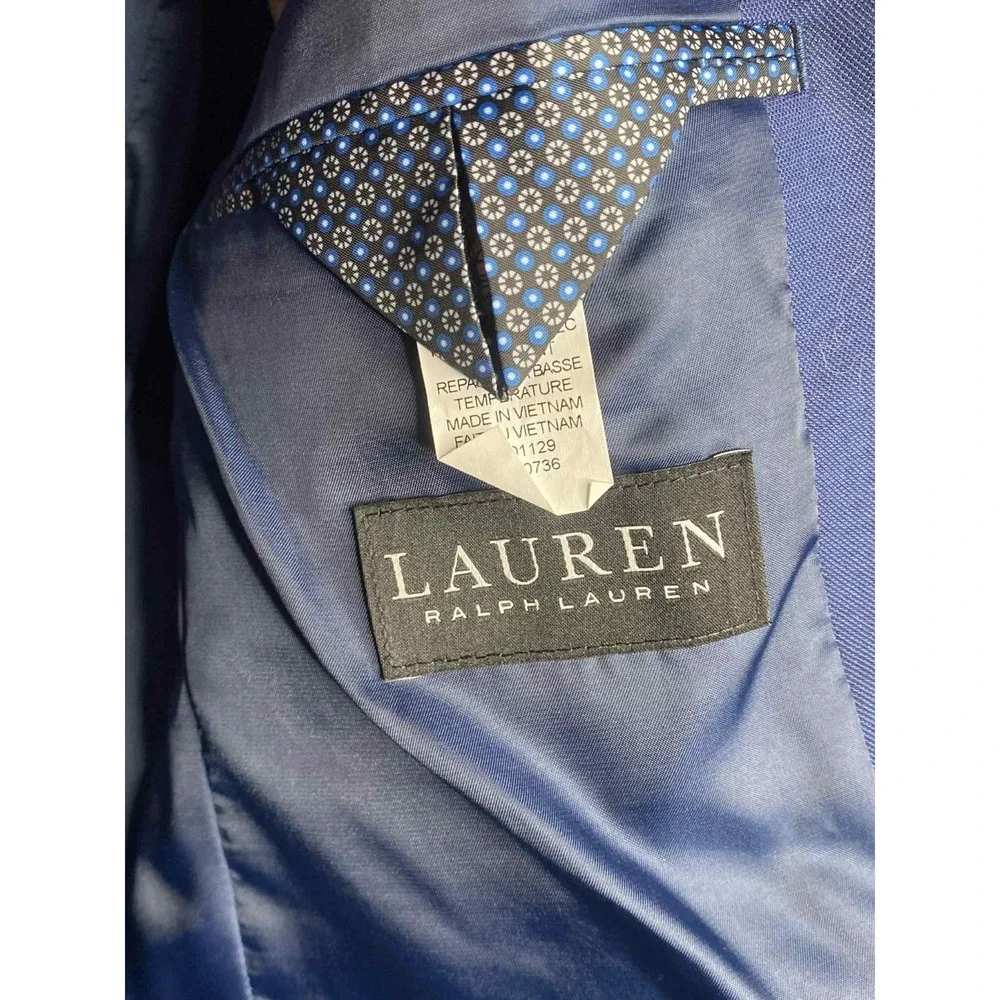 Lauren Ralph Lauren Boy's Navy Blazer Jacket Black Label Fully Lined Size 16R
